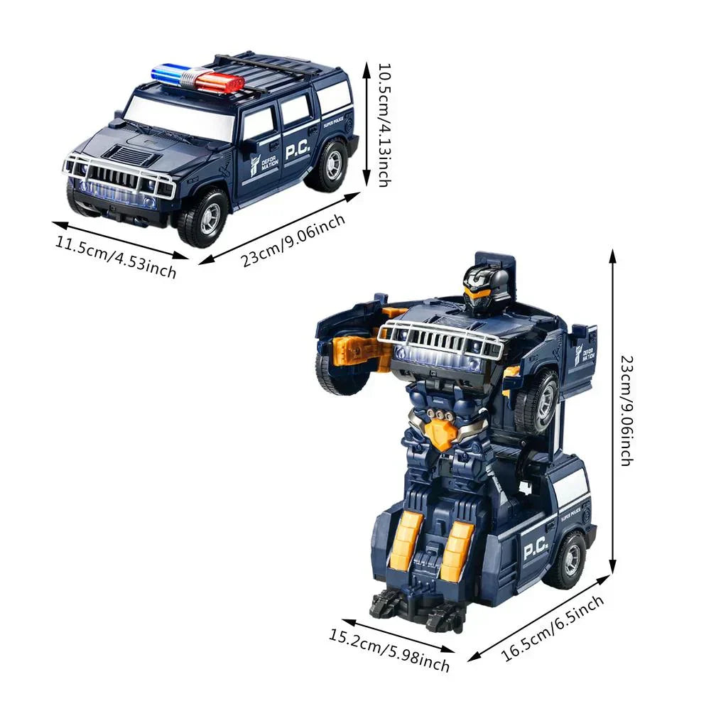 Toycop – Veicolo di Polizia 2 in 1 e Robot con Luce e Suono
