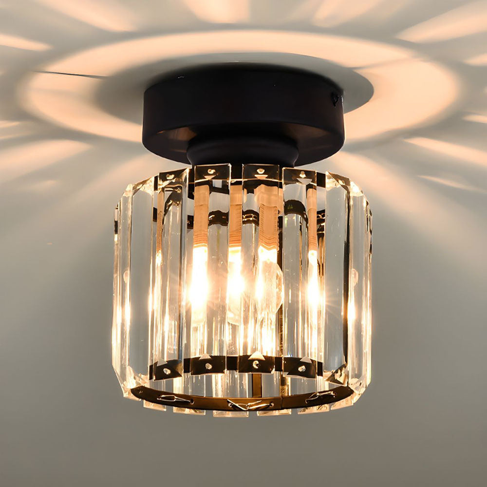 Minimalist Black Flush Mount Ceiling Light for Hallways & Small Spaces