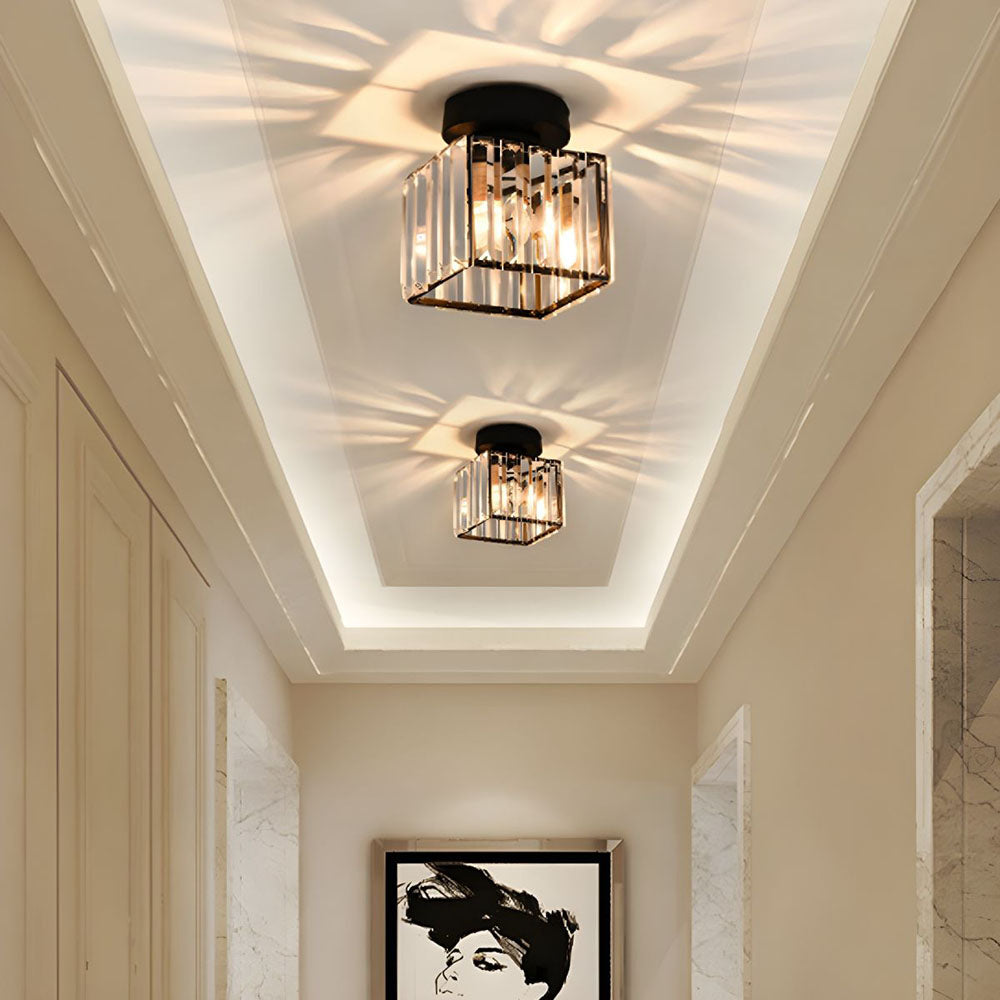 Minimalist Black Flush Mount Ceiling Light for Hallways & Small Spaces