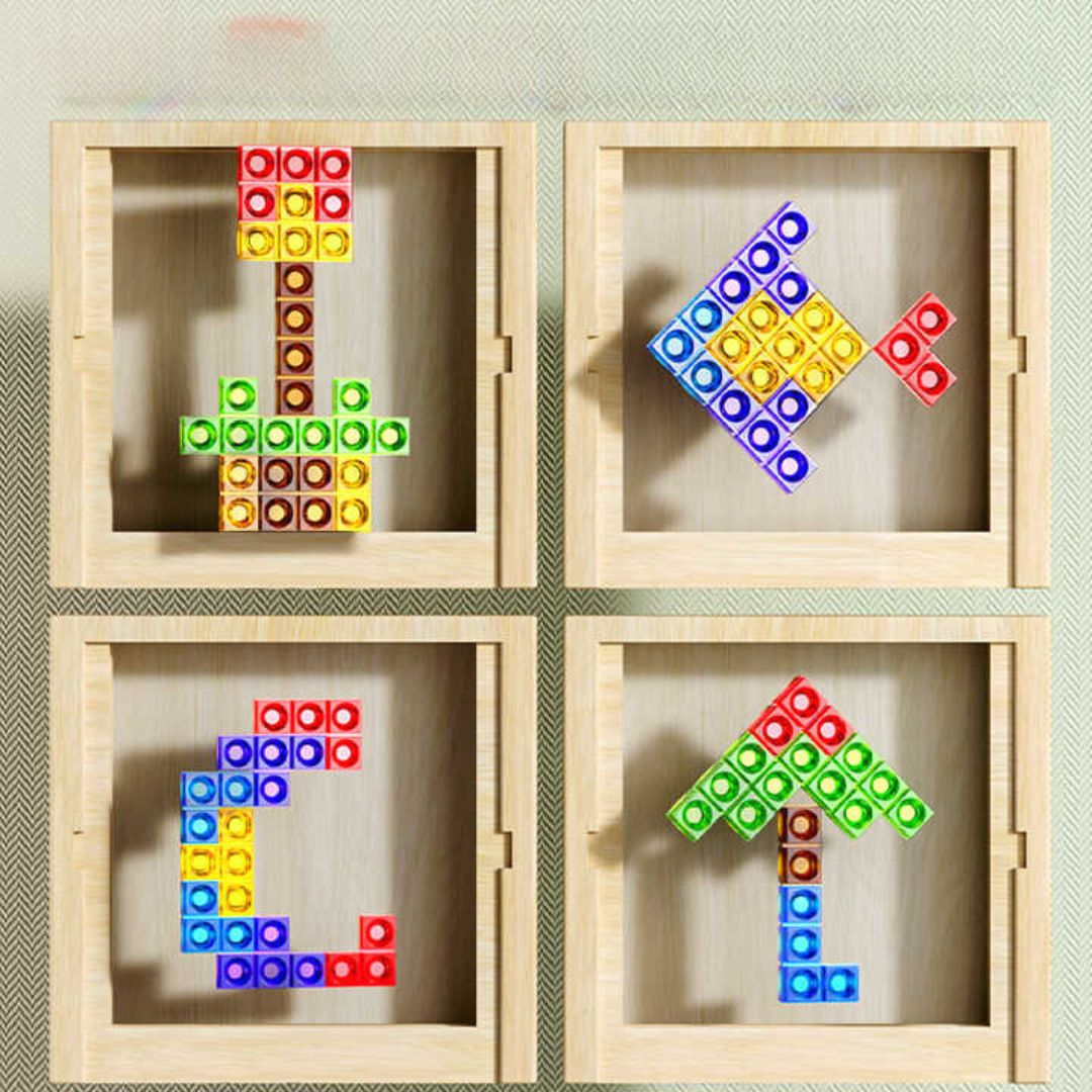 Ecoblock Tetris Board – Gioco di Puzzle in Legno per Bambini e Adulti – Divertimento Sostenibile per l'Allenamento del Cervello