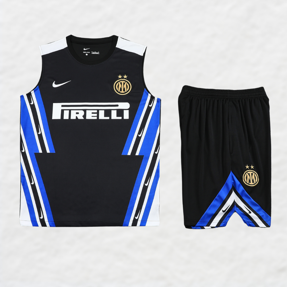 25/26 Inter Milan Zwart Old-School Vest Zomer Set