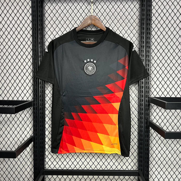 2024 Duitsland Euro Voorwedstrijd Trainingsshirt - Zwart Oranje
