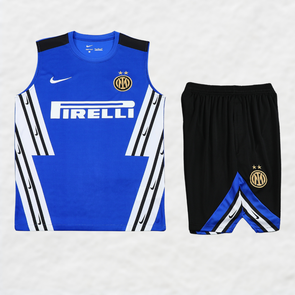 25/26 Inter Milan Blauwe Old-School Vest Zomer Set