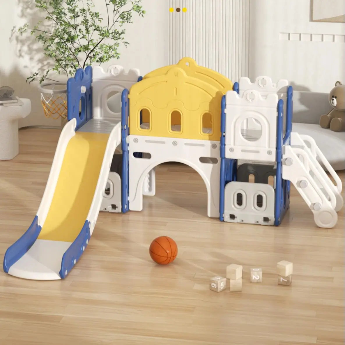 Funnest Spielset – Rutsche und Schaukel Kombi für drinnen und draußen für Kleinkinder – Sicher und spaßige Entwicklung der motorischen Fähigkeiten