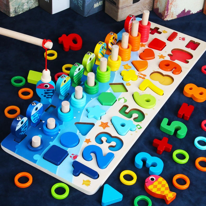 Toygrow – Wooden Learning Board For Counting, Shapes & Alphabet
