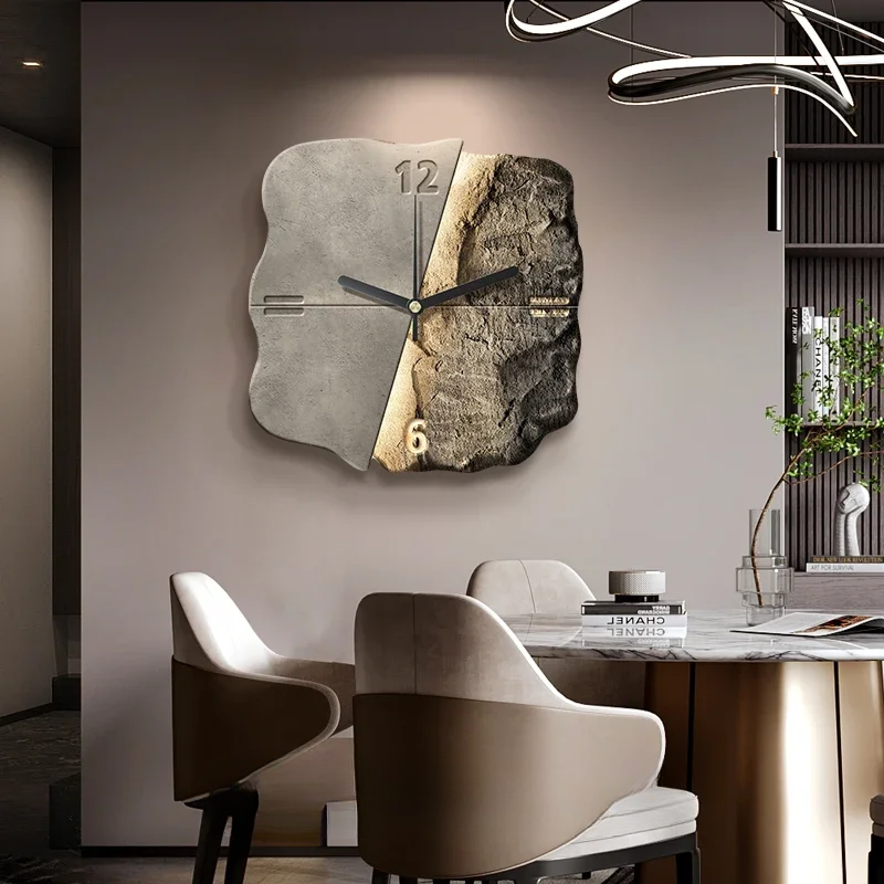 Wall Clock Modern Sandstone 3D Quartz Silent
