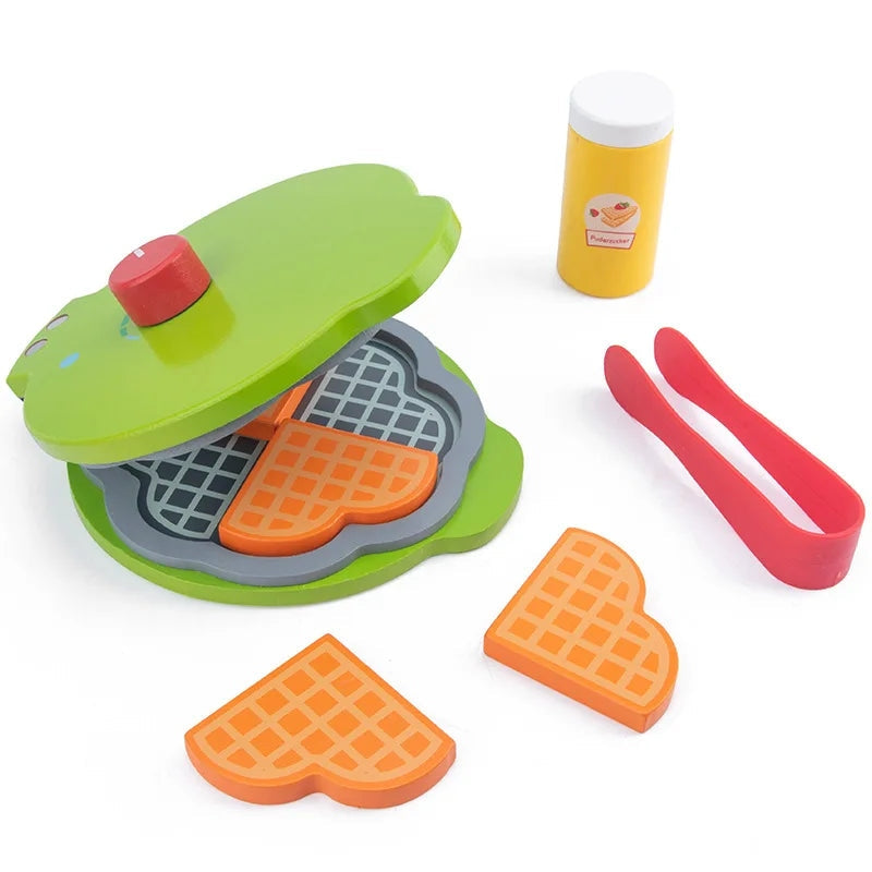 Toychef Woodset – Set da cucina in legno per bambini – Macchina da caffè, tostapane e frullatore – Apprendimento ispirato al metodo Montessori