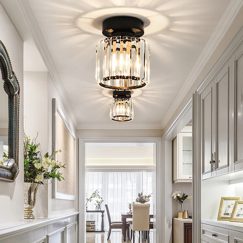 Minimalist Black Flush Mount Ceiling Light for Hallways & Small Spaces