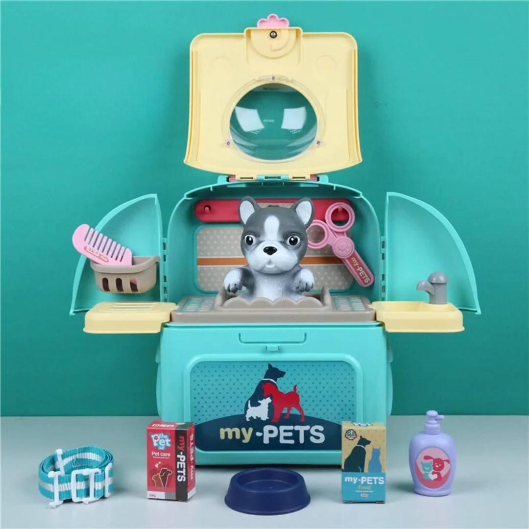 Toyvet Playset – Set di gioco portatile da veterinario per bambini con zaino e 16 accessori