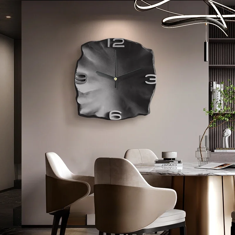 Horloge murale moderne en grès 3D à quartz silencieuse