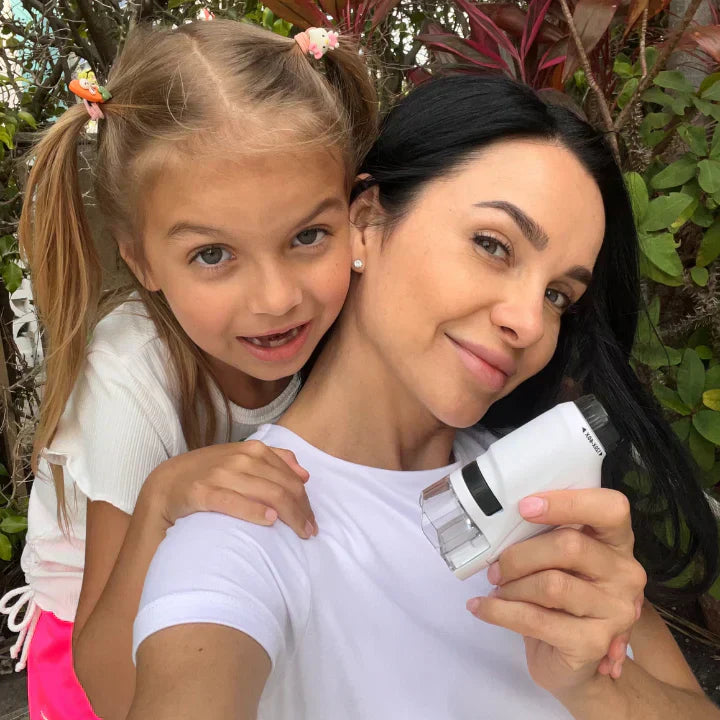 Explorerlens – Draagbare Microscoop voor Kinderen – 60X–120X Zoom met LED-licht voor Ontdekkingen Buiten