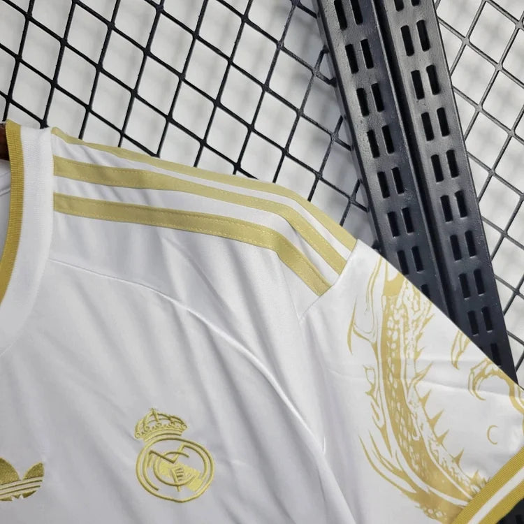 2024-2025 Real Madrid Draak Speciale Editie Shirt - Wit Goud