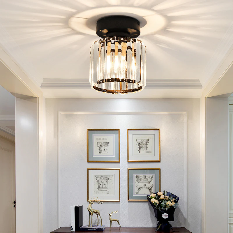 Minimalist Black Flush Mount Ceiling Light for Hallways & Small Spaces