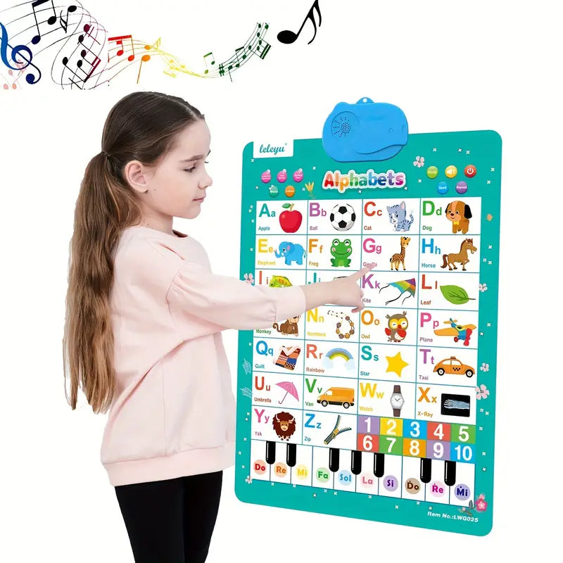Toyabc Poster da Parete – Cartellone Alfabetico Parlante – Giocattolo Educativo per Bambini piccoli