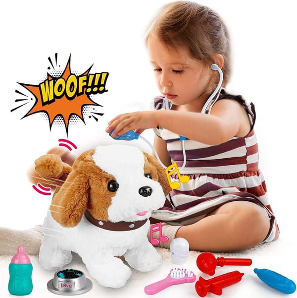 Toypup – Cane di Peluche Interattivo per Bambini – Movimenti Realistici e Risposta al Tocco