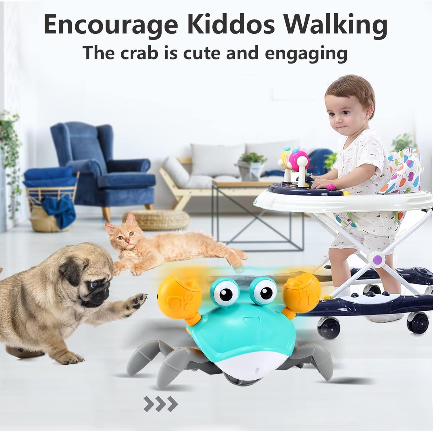 Toycrab Crawling Toy – Interactive Baby Toy With Music, Light & Motion Sensor