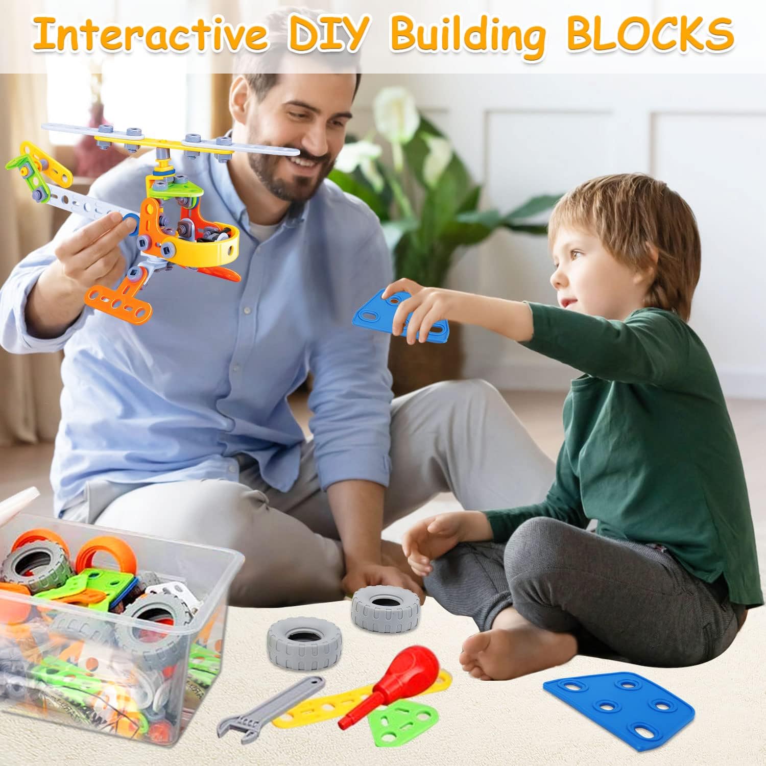 Buildbuddy Construction Set – Colorful Building Blocks For Kids – Promote Creativity And Motor Skills