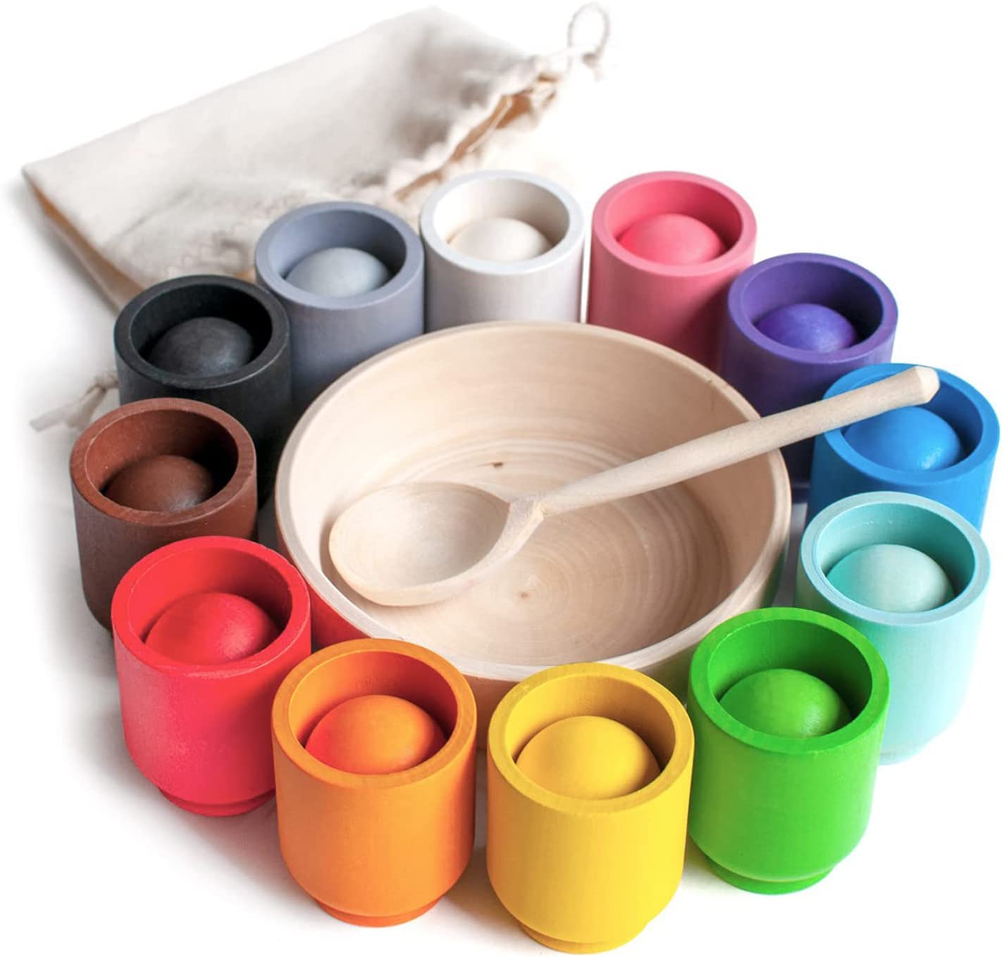 Toycolor Lab – Gioco Montessori di Ordinamento dei Colori – Giocattolo Educativo in Legno per Abilità Motorie Fini e Apprendimento Creativo