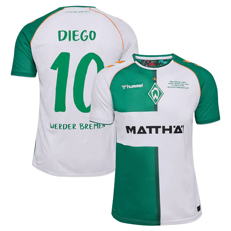 Chemise spéciale Werder Brême Obrigado "Diego 10" en édition limitée 2024-2025
