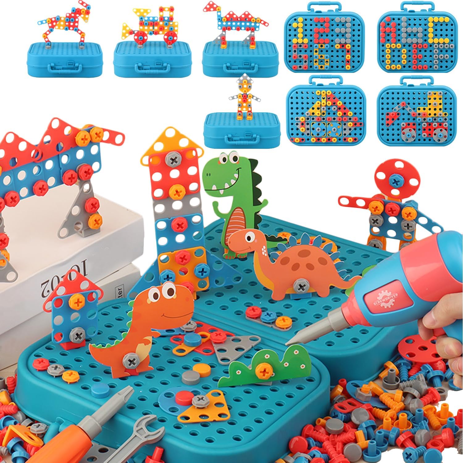 Kit Creativo Buildibits – Set di Costruzione da 211 Pezzi per Bambini – Sviluppo delle Abilità Motorie e Gioco Immaginativo con Strumenti Adatti ai Bambini