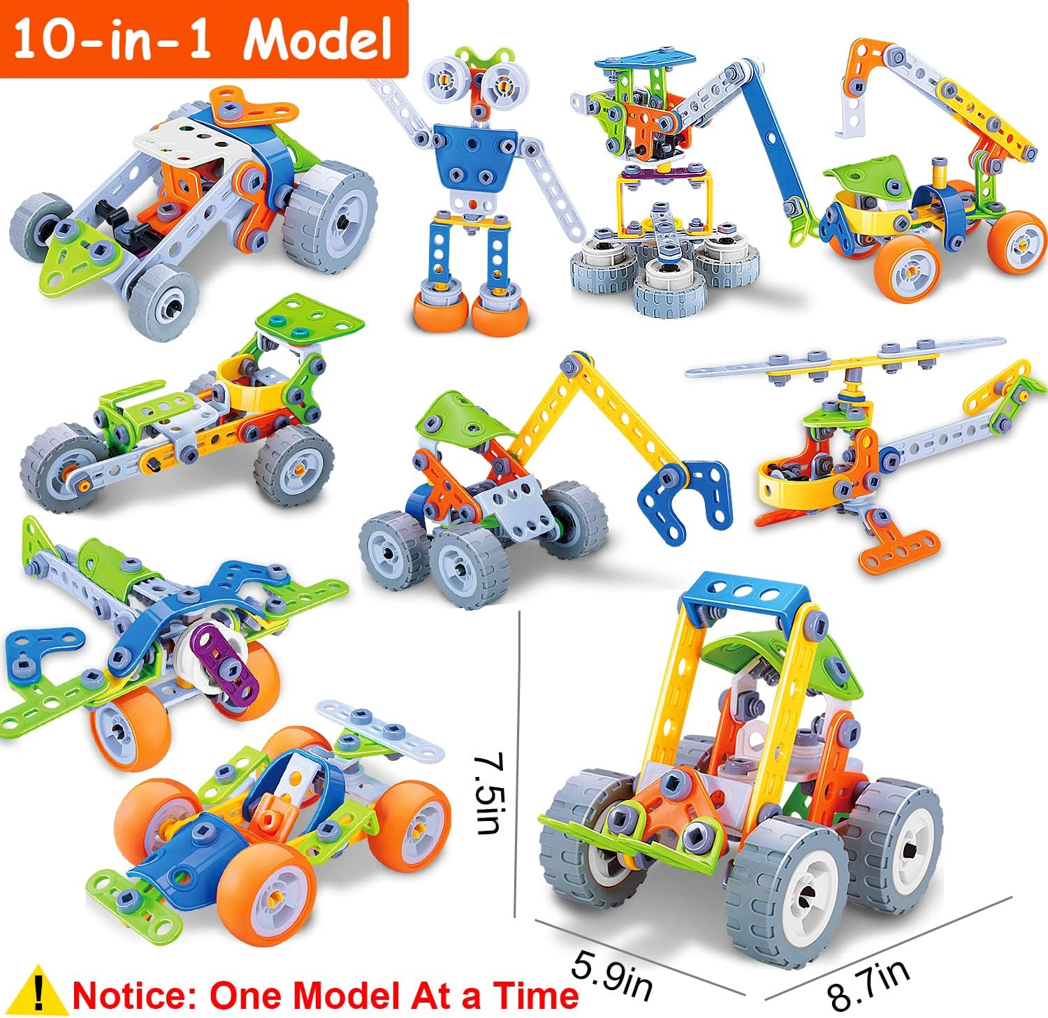 Buildbuddy Construction Set – Colorful Building Blocks For Kids – Promote Creativity And Motor Skills