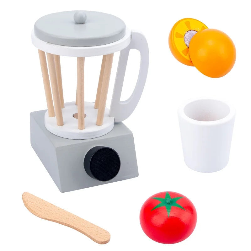 Toychef Woodset – Set da cucina in legno per bambini – Macchina da caffè, tostapane e frullatore – Apprendimento ispirato al metodo Montessori