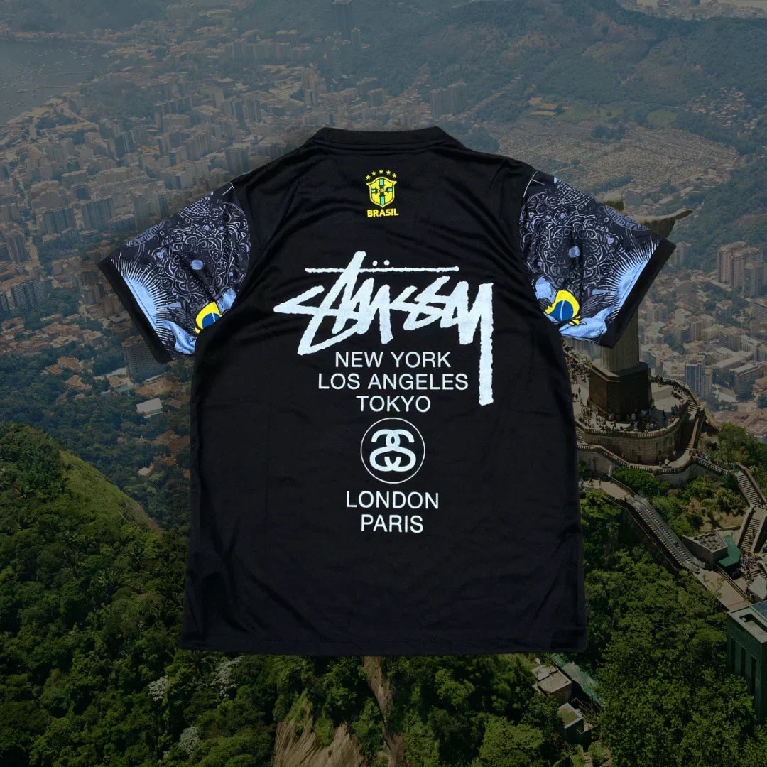 Maillot Stussy Brésil 2024 - Version Jésus-Christ Rédempteur