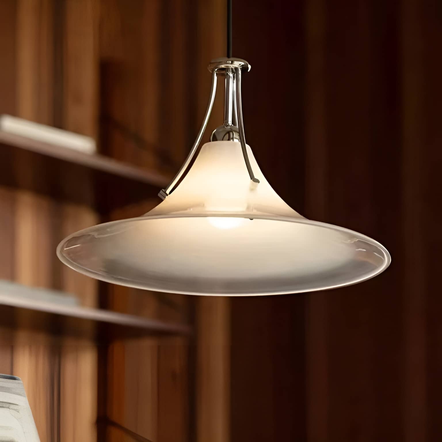 Bauhaus Trumpet Opal Glass Pendant Light