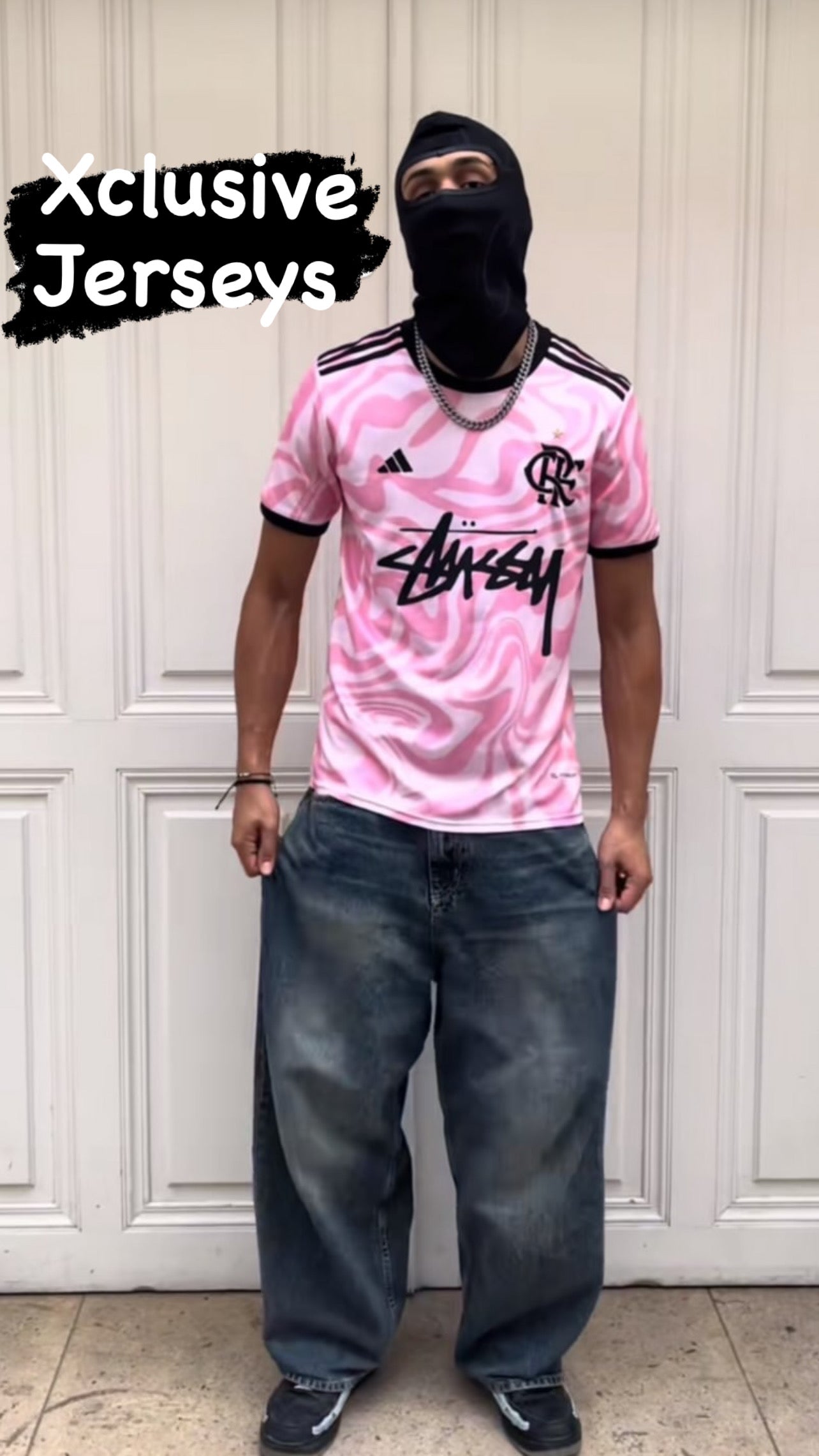 T-shirt rose Flamengo x Stussy - Édition limitée