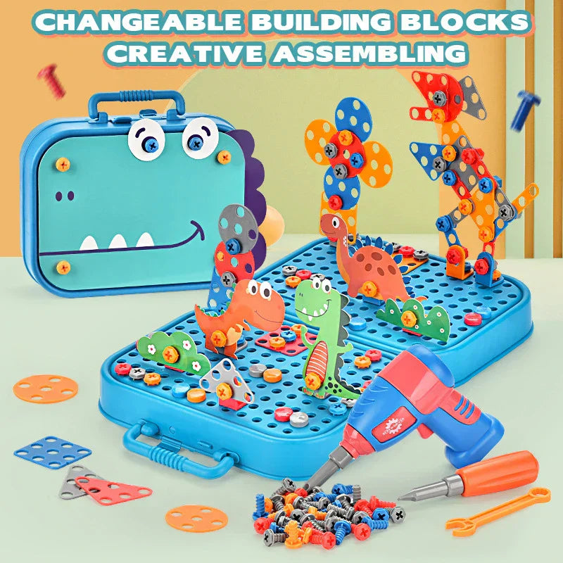 Kit creativo Buildibits: juego de construcción de 211 piezas para niños. Desarrollo de habilidades motoras y juego imaginativo con herramientas adaptadas a sus necesidades.