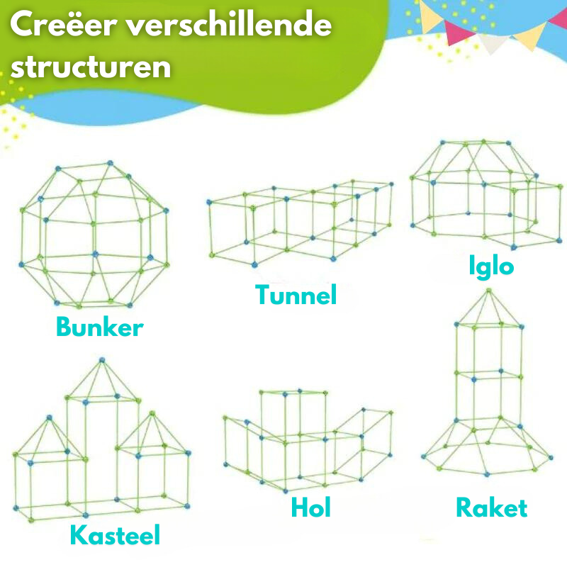 Imagifort Builder – Set creativo per costruire fortezze al coperto per bambini