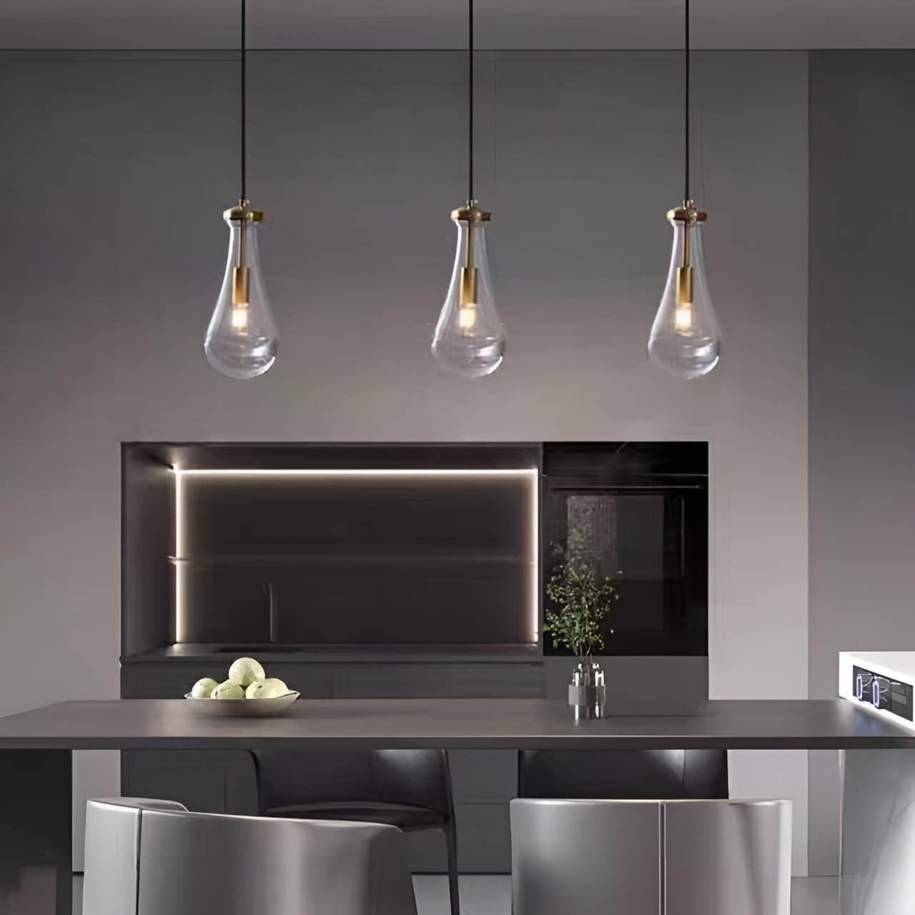 Lampada a sospensione vintage in rame a goccia di cristallo