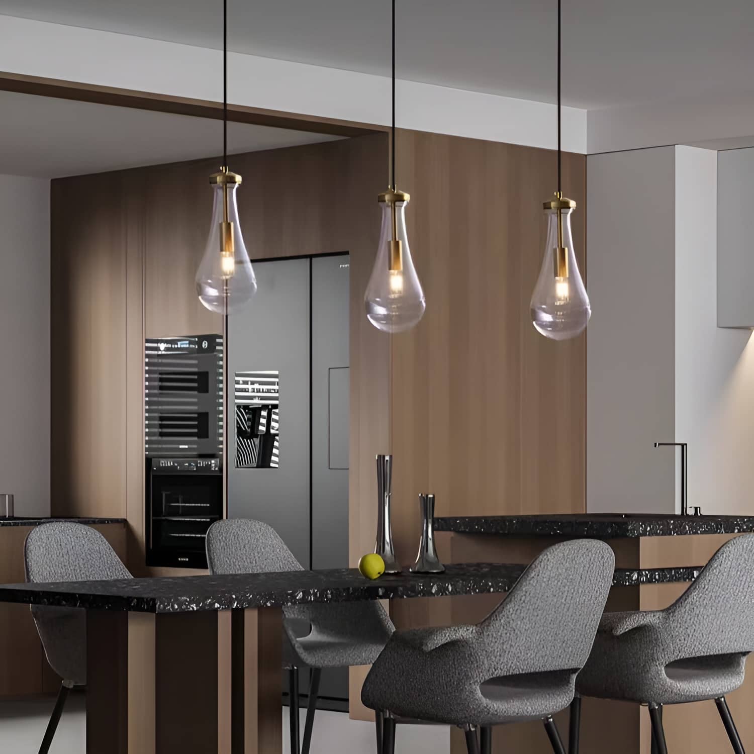 Lampada a sospensione vintage in rame a goccia di cristallo