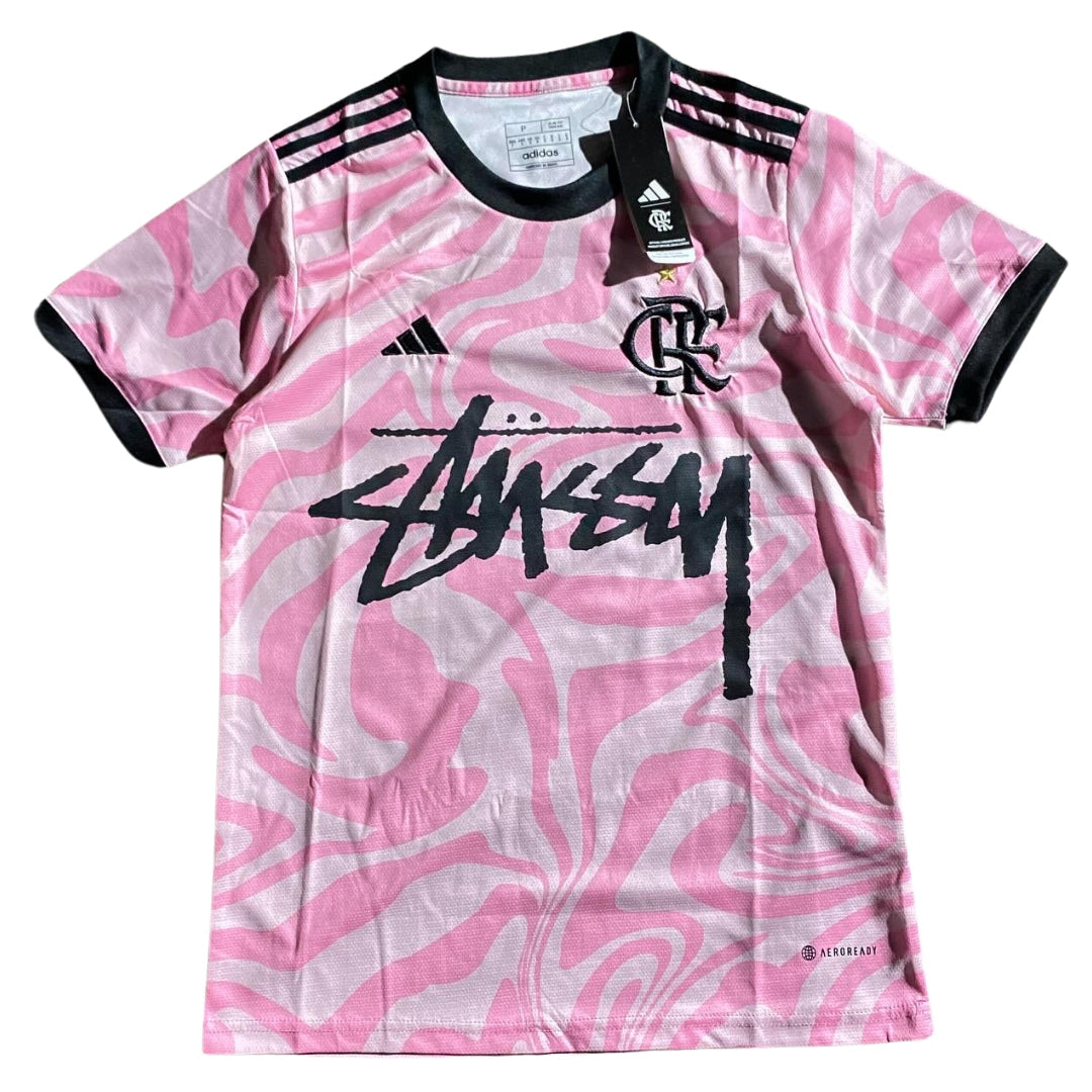 T-shirt rose Flamengo x Stussy - Édition limitée