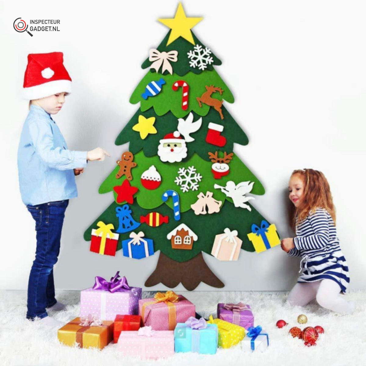 Albero di Natale Toytree Craft – Albero creativo fai-da-te in feltro per bambini con 25 decorazioni