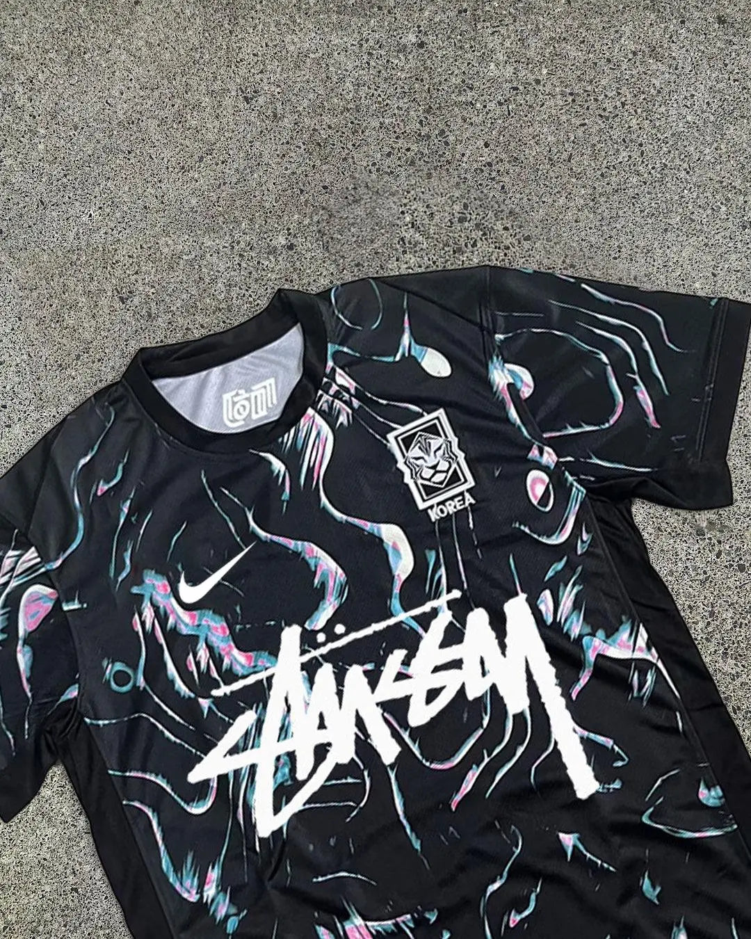 Korea x Stussy Speciale Editie Zwart Voetbalshirt