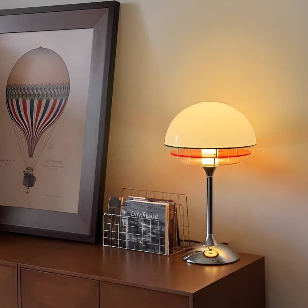 Moderne Bauhaus zonsondergang sfeerlamp voor op tafel