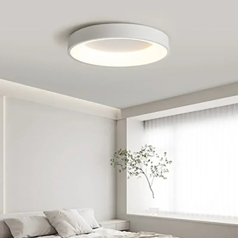 Nordic Round LED Flush Mount Ceiling Light Fixture – Minimalist Design for Elegant Home Illumination, 1200 Lumens, Easy Installation