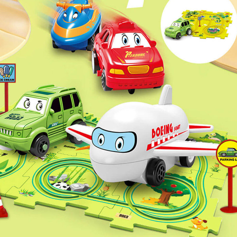 Carpuzzle – Creatieve racebaanpuzzel met auto en accessoires