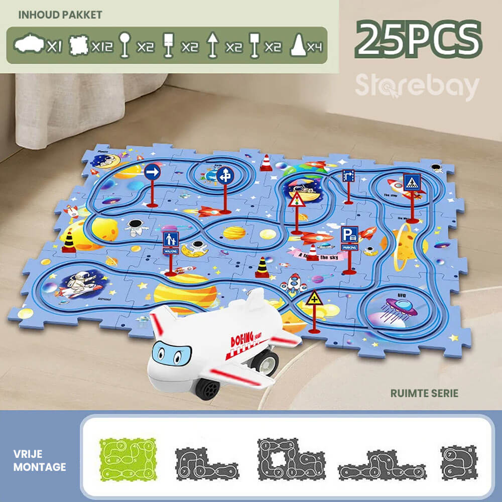 Carpuzzle – Creatieve racebaanpuzzel met auto en accessoires