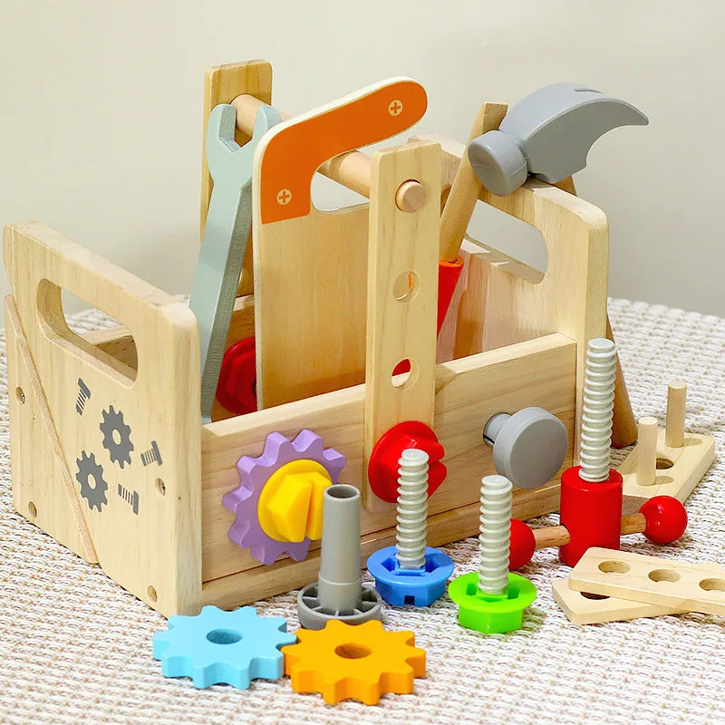 Toytools – Montessori houten gereedschapskist om creativiteit en motorische vaardigheden te bevorderen