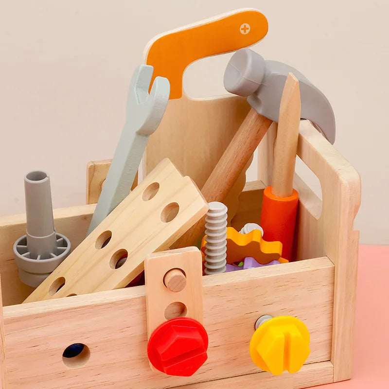 Toytools – Montessori houten gereedschapskist om creativiteit en motorische vaardigheden te bevorderen