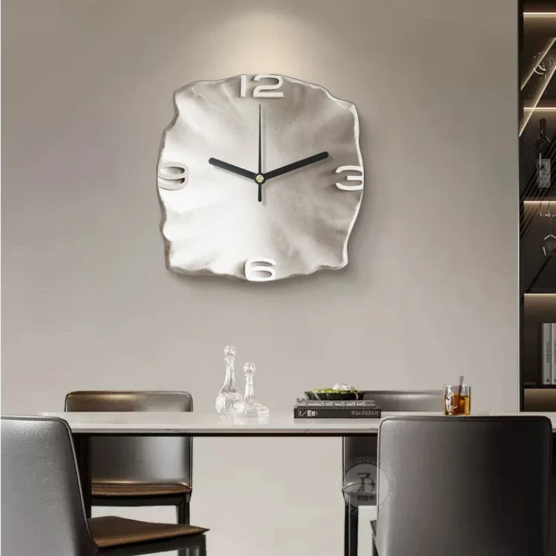 Horloge murale moderne en grès 3D à quartz silencieuse