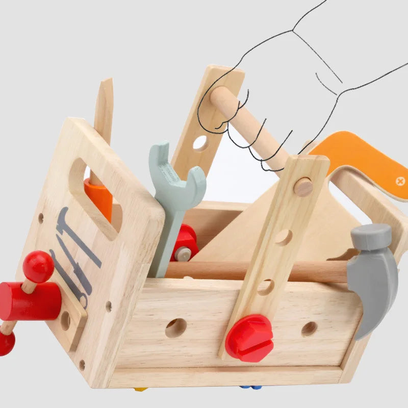 Toytools – Montessori houten gereedschapskist om creativiteit en motorische vaardigheden te bevorderen