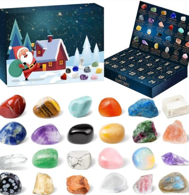 Crystalgems – Adventskalender mit 24 echten Edelsteinen für kleine Entdecker und Sammler