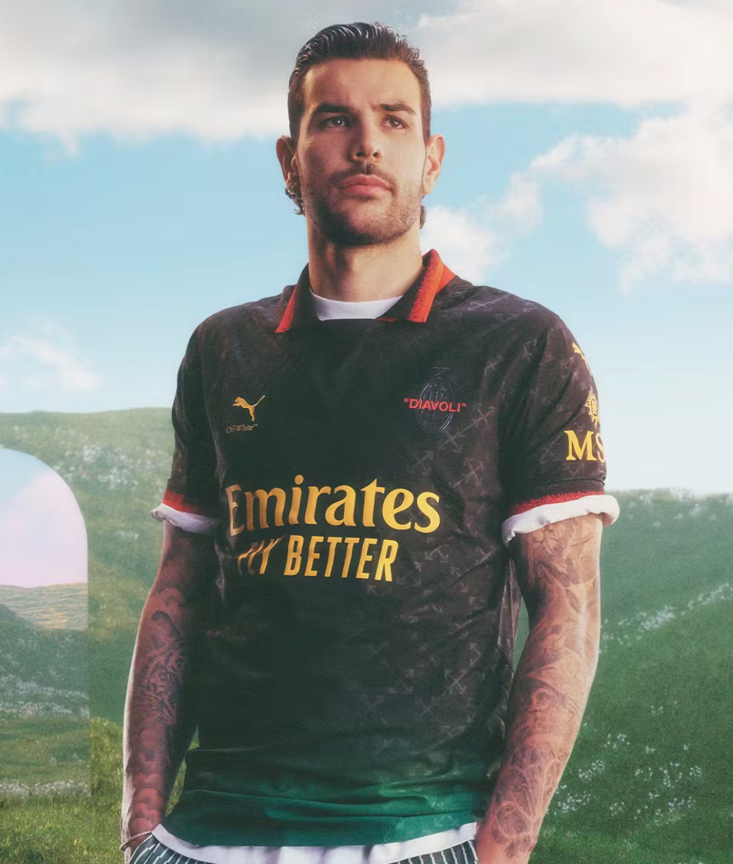 24/25 AC Milan Off-White Shirt - Zwart