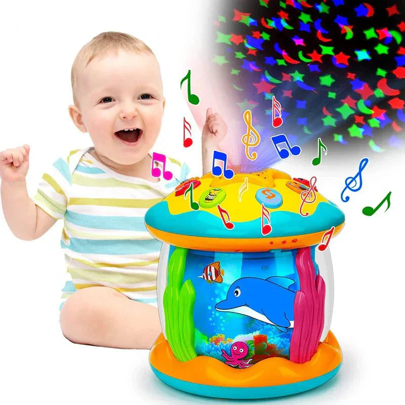 Lumibeats Drum – Sensorisch Baby Speelgoed Met Lichtprojecties, Rustgevende Melodieën En Bewegingsfuncties