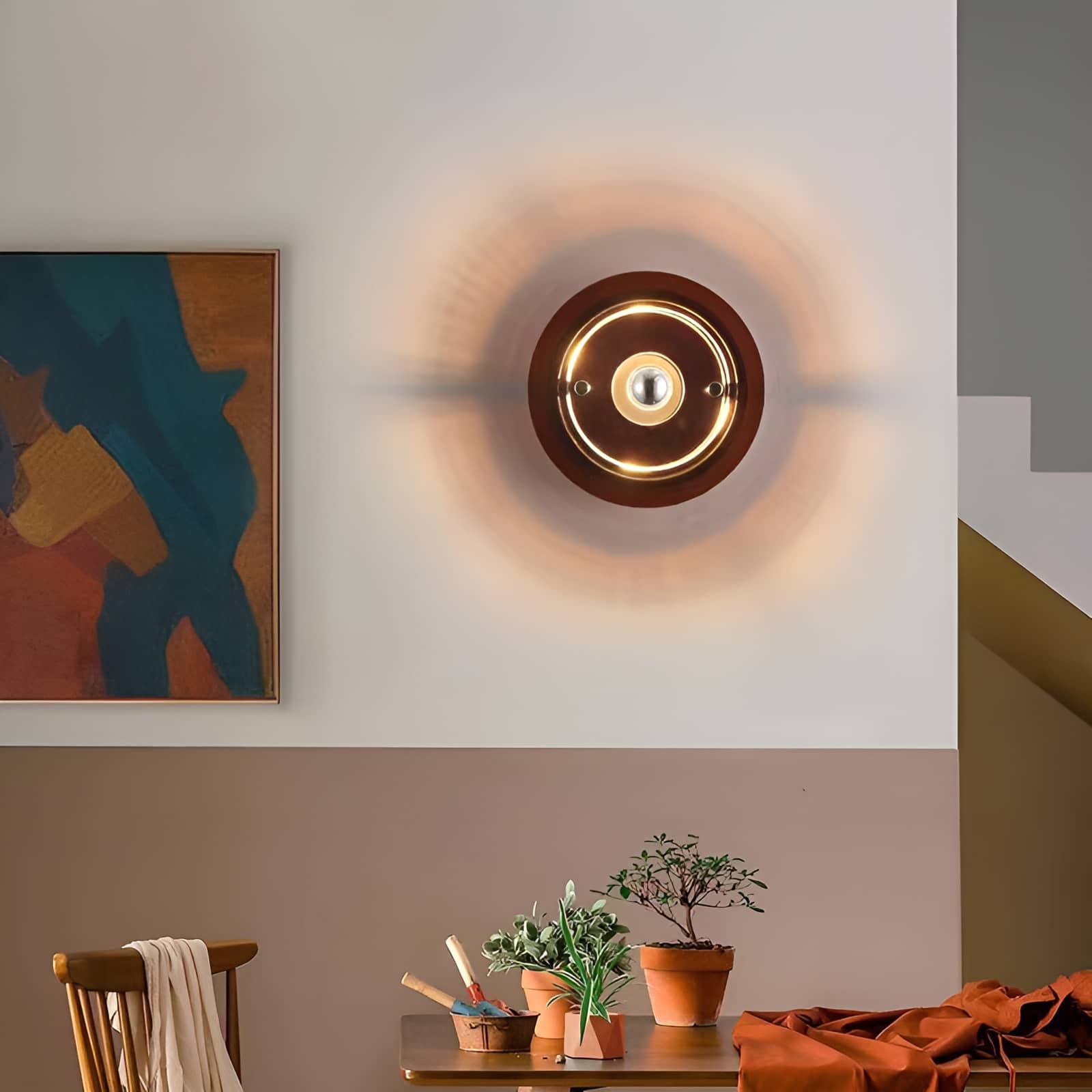 Aplique decorativo de pared acrílico OVNI de la era espacial