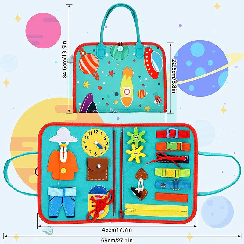 Toydream zintuiglijk boek – vroege leeravontuur voor kinderen van 2–5 jaar met interactieve vilten opbergruimte