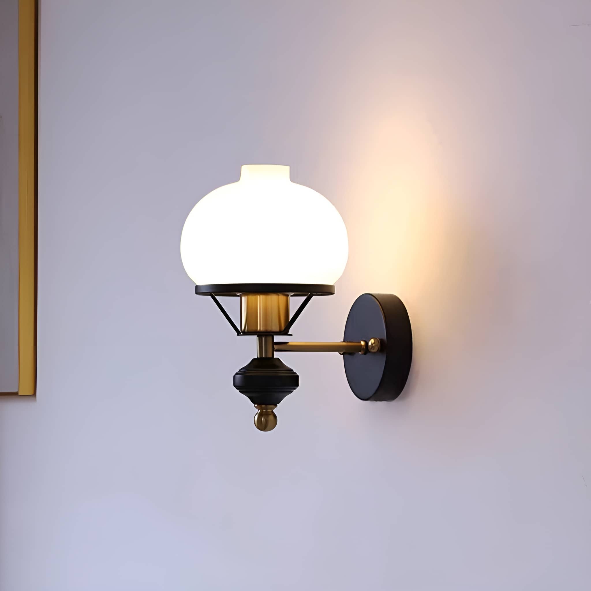 Vintage Bauhaus Opal Globe Wall Light